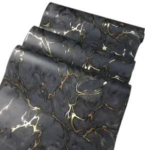 Modern Wallpaper 3D Golden Foil Vinyl Wallpaper Roll Luxury Marble Wallpaper Designs