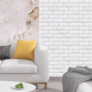 Modern Waterproof 3D Brick Wall Mural Wallpaper Stickers with Easy Installation for Interior Design Cotton Fabric Panels