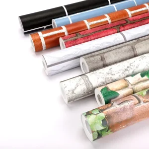 Modern Waterproof Fireproof PVC Vinyl Wallpaper Roll 3D Textured Non Woven Wall Covering for Bedroom Hotel Office Home Decor