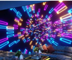 Modern Waterproof KTV Nightclub 3D Luminous Wall Murals for Entertainment Household Use