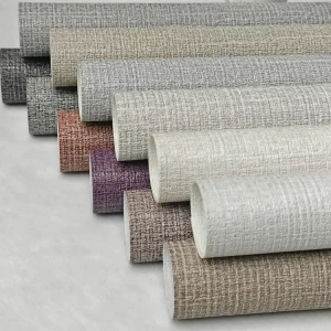 Modern Waterproof Moisture-Proof PVC Vinyl Wallpaper Fire-Proof Scrim Backed Sound-Absorbing Hotel Use Household Decoration