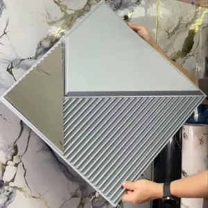 Modern Waterproof PVC Textured 3D Wall Panels with Mirror for Living Room and Kitchen