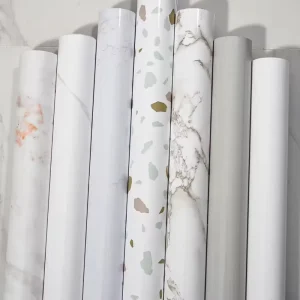 Modern Waterproof Peel and Stick Geometric Pattern Vinyl Wallpaper Rolls for Bedroom Bathroom Entertainment Household Decor