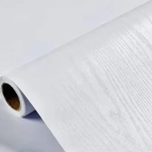 Modern White Wood Grain Wallpaper Peel and Stick Contact Paper for Bedroom Table Cabinets Thickened Textured Wallcovering