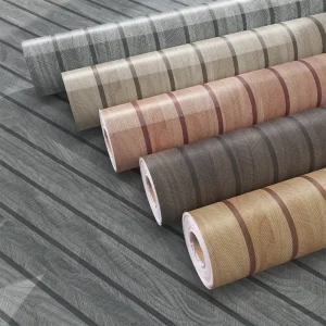 Modern Wood Grain Wallpaper Self-Adhesive 3D Peel and Stick Wall Panels for Kitchen Cabinet Door Renovation