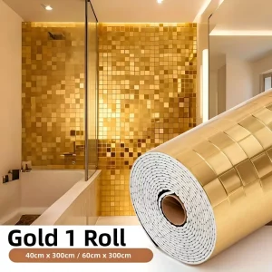 Mosaic Grain Self Adhesive Wallpaper Waterproof Peel and Stick Vinyl Wall Covering for Living Room Office Hotel Wall