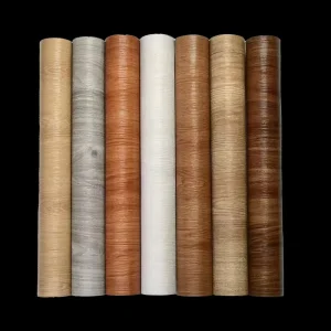 Multi Color Options Wood Plank Grain Sound Absorbing Self adhesive Vinyl Thickened Peel Stick Wallpaper Rolls for Kitchen