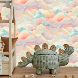 Multi Layered Creamy Clouds 3D Wall Mural Wallpaper for All Wall Decor