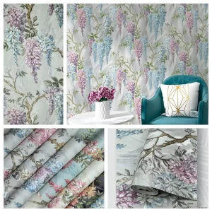 Multi spec Modern PVC Vinyl Wallpaper Rolls Wall Sticker Chinese style Flowers Living Room Bedroom Household Commercial