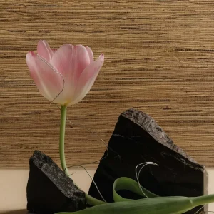 Mywind Traditional Natural Material Raw Hemp Wallpaper Silver Cream Brown Mix Color Wallcovering for Hotel and Home Decoration