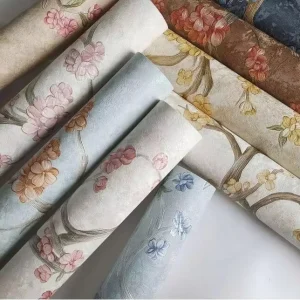 Mywow Small Leaves & Flower Waterproof Decorative Natural Wallpaper Modern Design PVC Wallpaper for Living Room and Bedroom