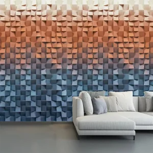 Naked-eye 3D Gradient Wall Murals Modern Waterproof Paper-Based Wallpapers for Bedroom Exterior Use Customizable Sizes
