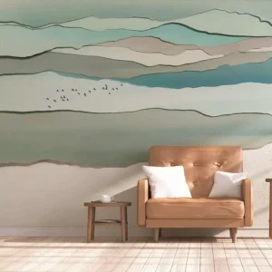 Naked eye 3D Stereoscopic Waterproof Environmentally Friendly Wall Mural Wallpaper Mountain Range Design Hospital Bedroom Mall