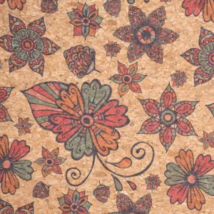 Natural Cork PU Leather 0.5mm Wood Grain Eco Friendly Fabric for Garment Costumes Shoes Bags Wallpaper