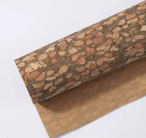Natural Environmentally Friendly Carbonized Gold Embossed Cork Footwear Materials Bags Wallpaper Packaging Cork Leather