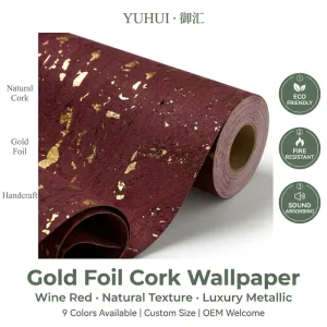 Natural Material Vermiculite Fireproof Waterproof Sound-Absorbing Wood Striped Modern Non-Woven Wallpaper Anti-static