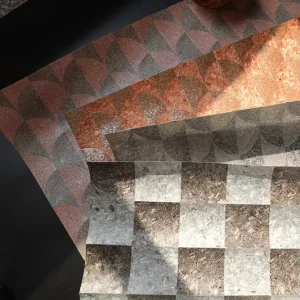 Natural Mica & Wood Wallpaper Geometric Art Deco Wall Covering for Luxury Home & Hotel Interior Decoration