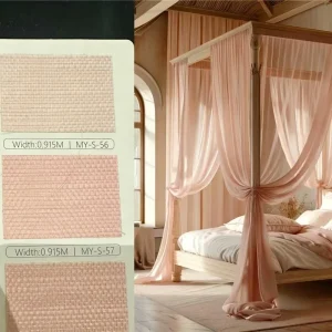 Natural Sisal Camellia Flowers Pink Wall Covering Grasscloth Textile Texture Wallpaper for House Hotel Wall Decoration