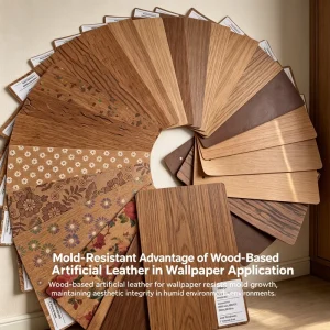 Natural Wood Grain Wood Leather Fabric for Wallpaper and Interior Decor Eco-Friendly Durable Sustainable Material Sheet