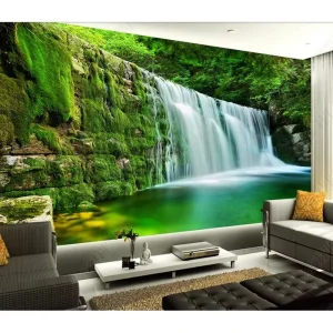 Nature Landscape Waterfall Wallpaper Coating for the Living Room