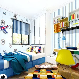 Navigation Compass Design Paper Back Vinyl Wallpaper for Kids Room