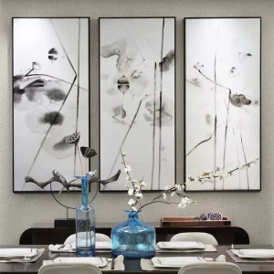 Neutral Style Modern Non Woven Geometry Pattern Waterproof Wallcovering for Bedroom Living Room Apartment Dining Office
