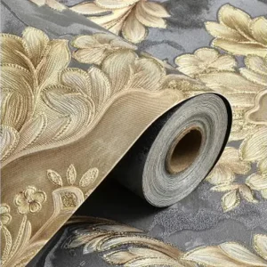 New 3D Embossed Wallpaper Roll 0.53*9.5m Luxury Decorative Wall Covering Hot Stamping Foil Texture Wall Decoration