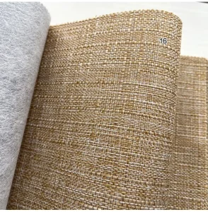New Chinese Style Fabric Plaid Linen Wall Panels Japanese Style Tatami Coarse Linen Textured Wallpaper Fabric Wallpaper