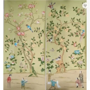 New Design Custom Wallpaper Available Stock Unique Natural Silk Hand Painted Chinoiserie Wallcoverings