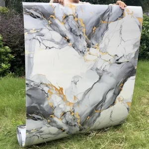 New Design Gold Peel and Stick Foam Marble Wall Sticker Ceiling Luxury Wall Paper Home Decor Self Adhesive Wallpaper Roll