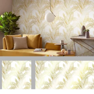 New Design Porcelain-Look Waterproof Shiny Foam Wallpaper Roll 120*300CM Self Adhesive Wall Sticker