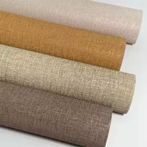 New Design Vinyl Woven Fabric Wall Covering Moisture proof Wallpaper for Indoor Wall Decor