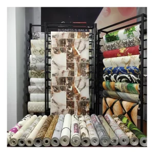 New Designs PVC Non Woven 3D Floral Embossed Fireproof Waterproof Wallpaper Rolls for Living Room in Stock