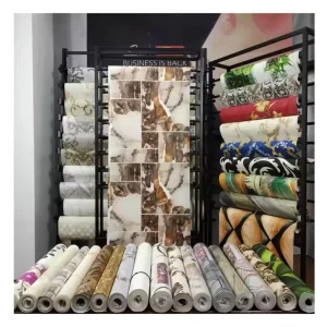 New Designs PVC Non Woven Wallpaper 3D Flower Embossed Wallpaper Rolls in Stock