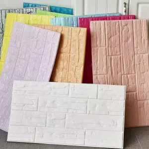New Modern Embossed Self Adhesive Oblique Wall Brick Design PVC Wall Sticker Wallpaper 3D Wall Panel Household Anti Slip