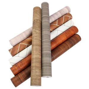 New Style 0.61*10m PVC Wood Grain Soft Floor Waterproof Anti Slip With Self-adhesive Wall Background Decoration Wallpaper