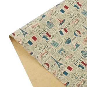 Newly Printed Paris Eiffel Tower Newspaper Cork Durable Microfiber Faux Leather Factory Direct