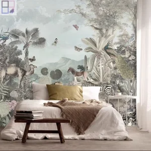 No MOQ 1 Piece Modern Waterproof Bedhead Wall Art 3D Printed Eco Friendly Fabric Wallpaper Easy Dining Living Room Bedroom Gym