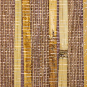 Non Adhesive Brown Jute and Reed Mixed Grasscloth Wallpaper for House Walls