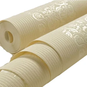 Non woven Fabric Embossed 3D Striped European Wallpaper for Living Room Dining Room Hotel Bedroom Household Use