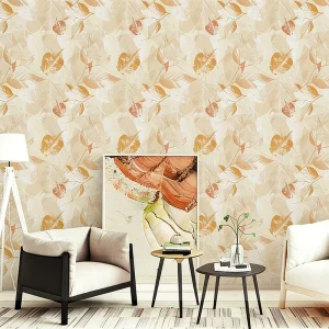 Nordic Fresh Green Leaf None Woven Wallpaper Non Woven Wall Covering for Living Room Bedroom Sofa Background