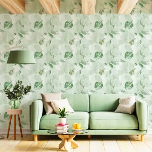 Nordic Fresh Green Leaf Wallpaper Non Woven Wall Covering for Living Room Bedroom Sofa Background Home Decor
