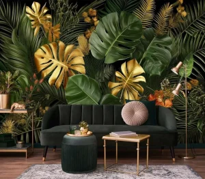 Nordic Ins Plant 3D Silk Waterproof Wallpaper TV Background Stairs Bedroom Living Room Dining Room Mural