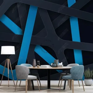 Nordic Minimalist Abstract 3D Geometric Thick Lines Wallpaper Home Decoration