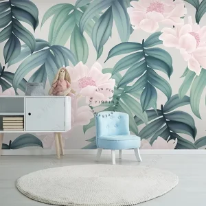 Nordic Pastoral Floral Mural Wallpaper Sticker 3D Wall Paper