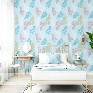 Nordic Pastoral Leaf Wallpaper Roll Ins Style Plant Wall Mural for Bedroom Living Room Home Decor Non woven Fabric