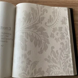 Nordic Texture Embossed PVC Vinyl Wallpaper Rolls Modern Leaves Design for Interior Decorative Wall Decoration in Hotel Bedroom