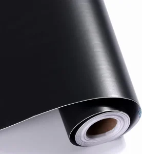 ORON DECO Custom Solid Black Waterproof Self Adhesive PVC Textured Wallpaper with Peel Stick for Home