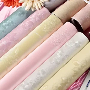 ORON DECO Factory Price Modern Embossed Floral Roses Wall Paper Waterproof Self Adhesive Wallpaper Wall Sticker 24X196.9 Inch