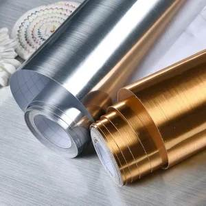 ORON DECO Silver Gold Metallic Stainless Steel Contact Paper for Refrigerators Self Adhesive Vinyl Film Wallpaper Stickers